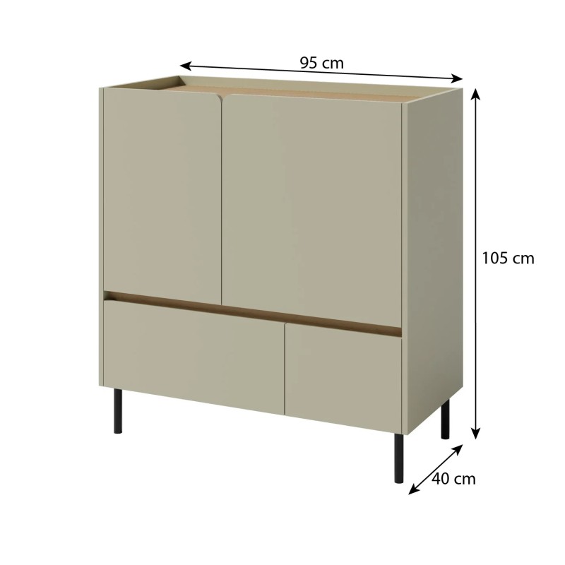 Komoda LICO 2 szuflady 2 drzwi – nowoczesna i funkcjonalna