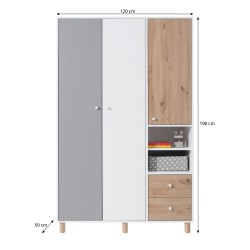 Szafa FIGO 3 drzwi 2 szuflady – nowoczesna i funkcjonalna