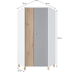 Szafa narożna FIGO 2 drzwi – nowoczesna i praktyczna