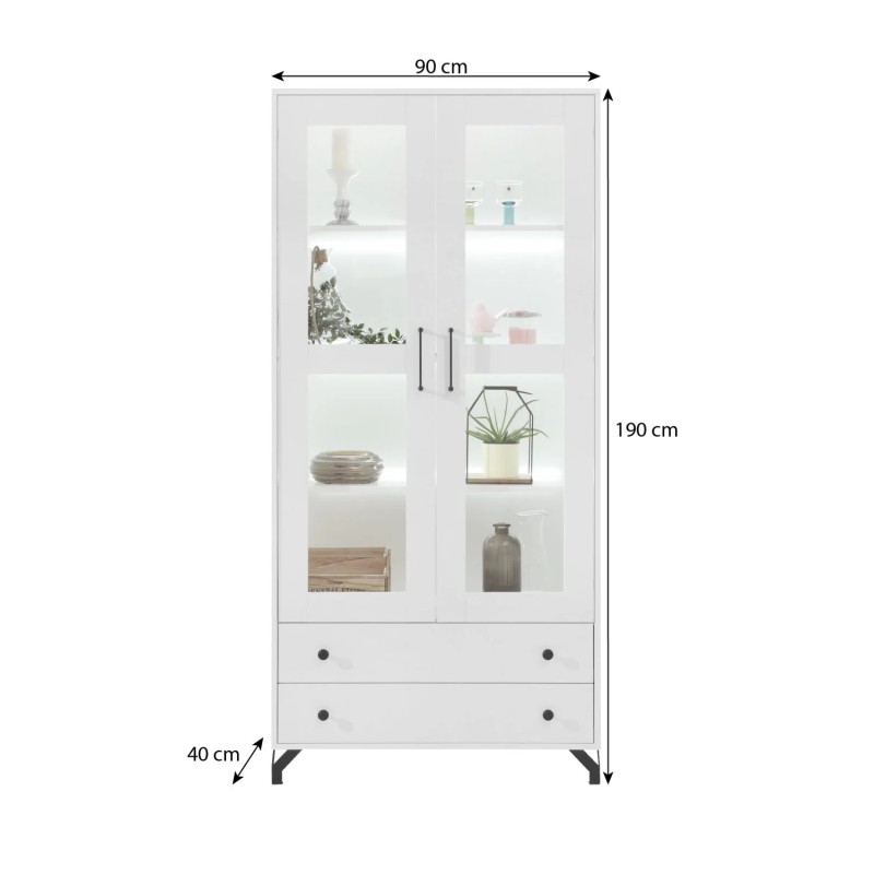 Witryna BERGO z 2 drzwiami i 2 szufladami | BeautySofa24