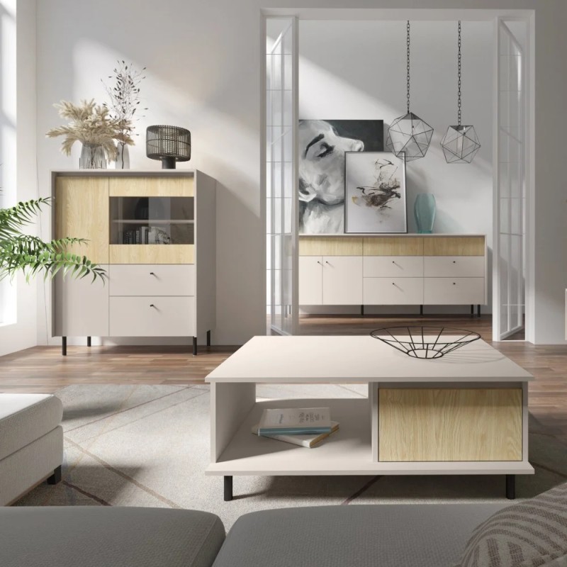 Komoda MONAKO 2 szuflady i 3 drzwi – nowoczesna, pojemna i elegancka