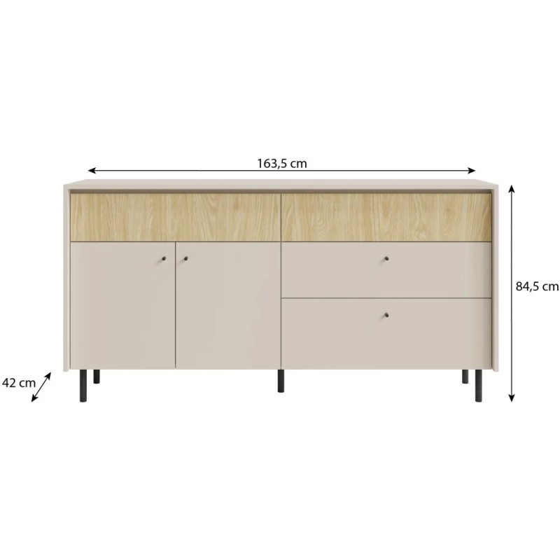 Komoda MONAKO 4 szuflady i 2 drzwi – nowoczesna i funkcjonalna