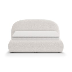 Łóżko MOTTI z pojemnikiem i materacem H2 – nowoczesne łóżko bouclé | BeautySofa24