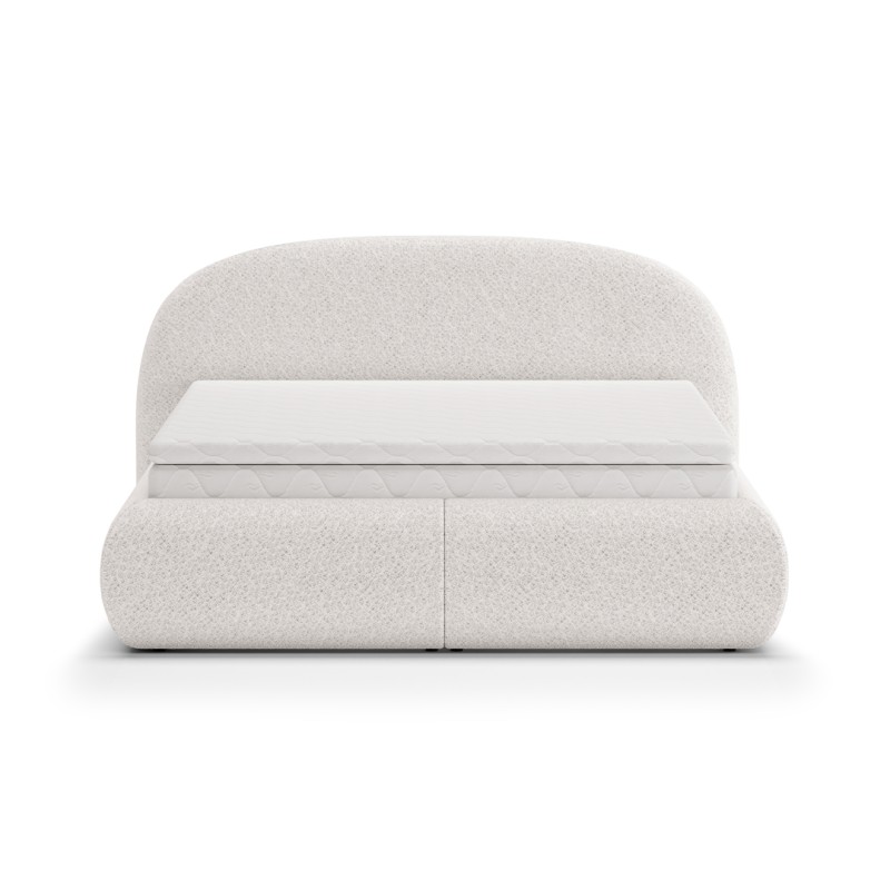 Łóżko MOTTI z pojemnikiem i materacem H2 – nowoczesne łóżko bouclé | BeautySofa24