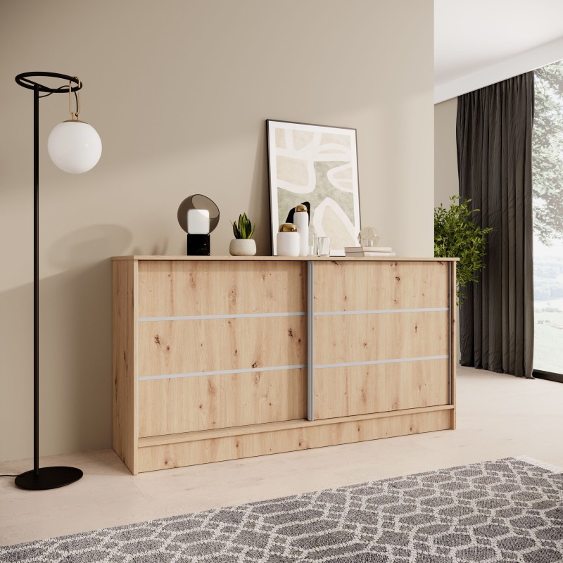 Komoda MIRELA z 2 drzwiami przesuwnymi – nowoczesna i elegancka komoda do salonu | BeautySofa24