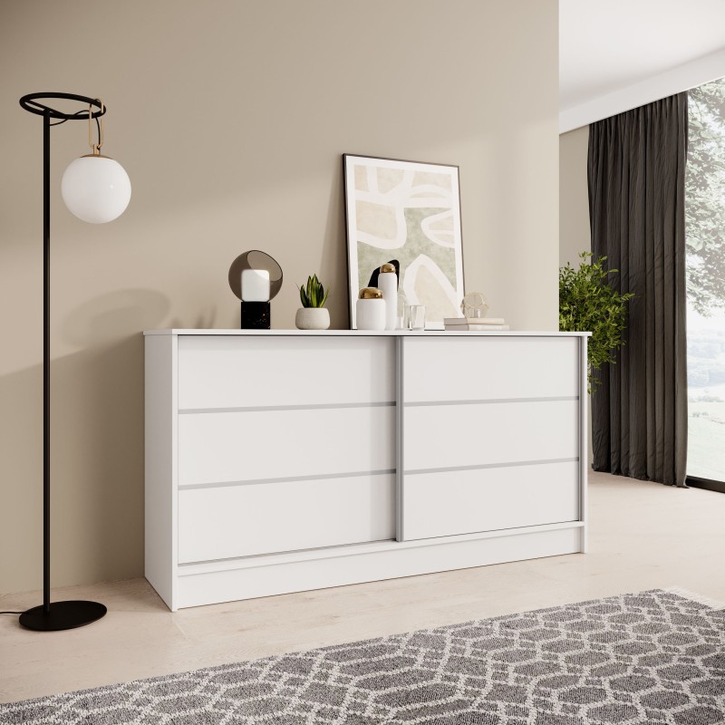 Komoda MIRELA z 2 drzwiami przesuwnymi – nowoczesna i elegancka komoda do salonu | BeautySofa24