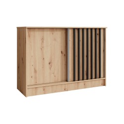 Komoda HORIZON – nowoczesna komoda z lamelami i drzwiami przesuwnymi