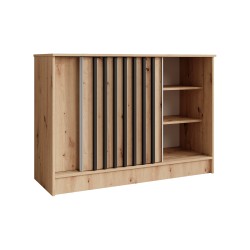 Komoda HORIZON – nowoczesna komoda z lamelami i drzwiami przesuwnymi