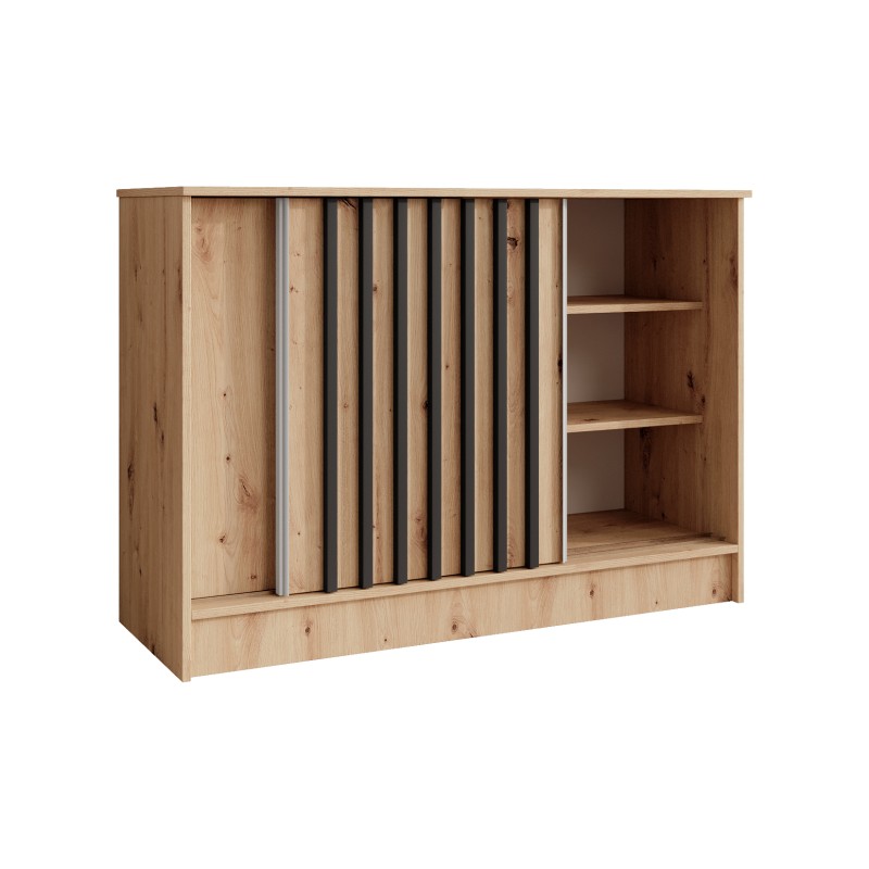 Komoda HORIZON – nowoczesna komoda z lamelami i drzwiami przesuwnymi