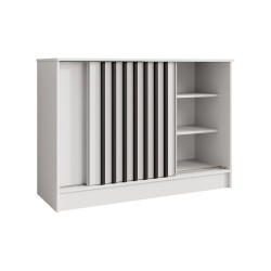 Komoda HORIZON – nowoczesna komoda z lamelami i drzwiami przesuwnymi