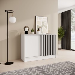 Komoda HORIZON – nowoczesna komoda z lamelami i drzwiami przesuwnymi