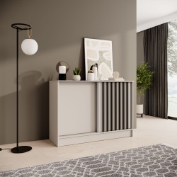 Komoda HORIZON – nowoczesna komoda z lamelami i drzwiami przesuwnymi