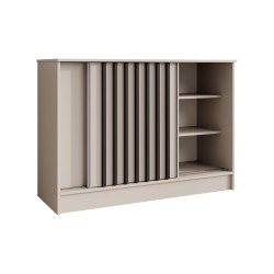 Komoda HORIZON – nowoczesna komoda z lamelami i drzwiami przesuwnymi