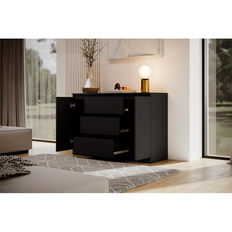 Komoda dwudrzwiowa z trzema szufladami LEMON | Beautysofa24.pl