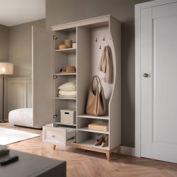 Garderoba CHARLOTT z lustrem i szufladą – kaszmir