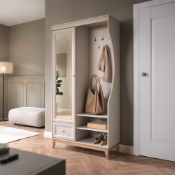 Garderoba CHARLOTT z lustrem i szufladą – kaszmir