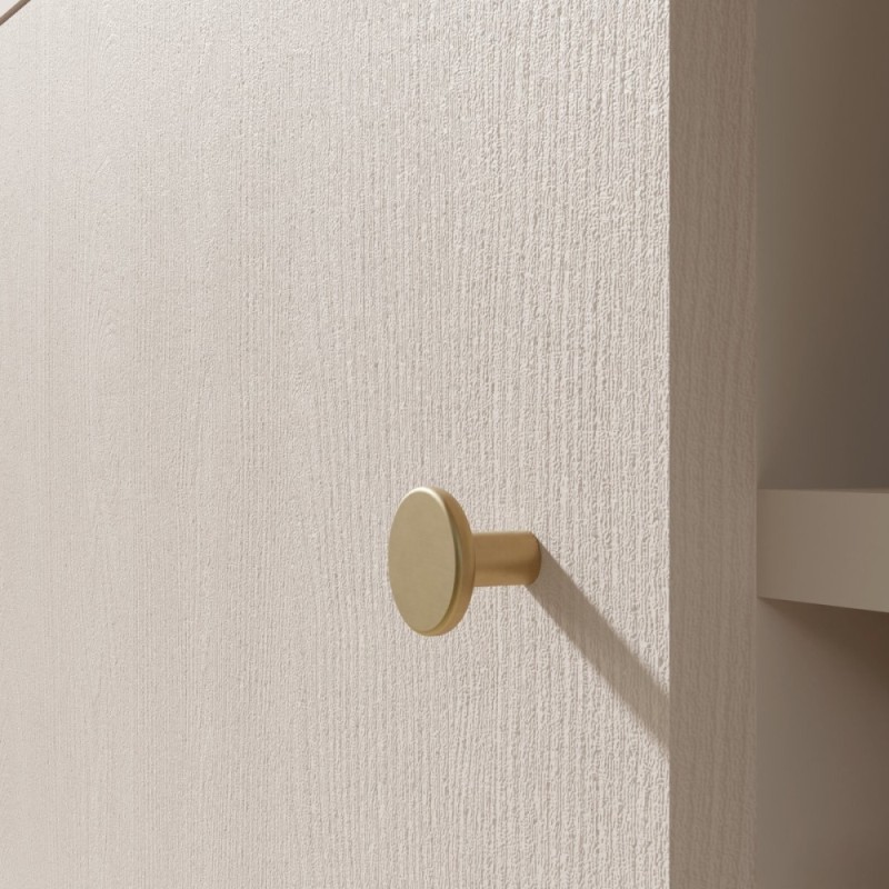 Komoda GLORIA – nowoczesna z 2 szufladami i 3 drzwiami, złote uchwyty