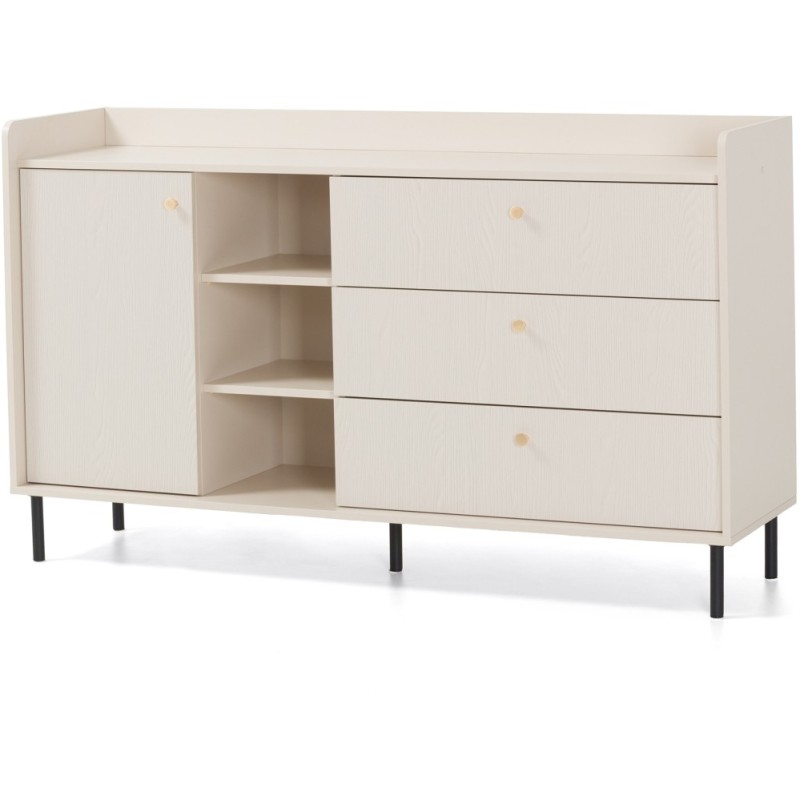 Komoda GLORIA z 3 szufladami i otwartymi półkami