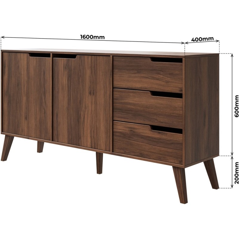 Komoda NOREL – nowoczesna komoda z 3 szufladami i 2 drzwiami