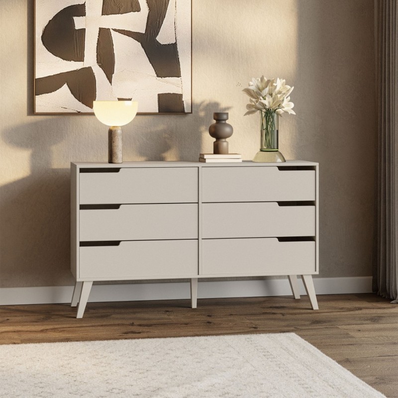 Komoda NOREL – skandynawska komoda z 6 szufladami | Stabilna, elegancka, pojemna