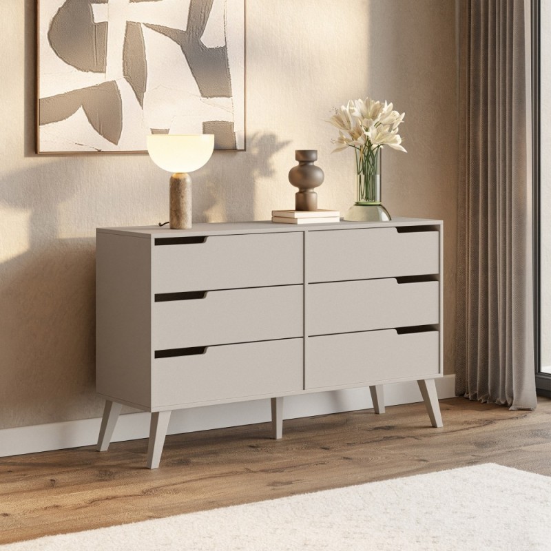 Komoda NOREL – skandynawska komoda z 6 szufladami | Stabilna, elegancka, pojemna