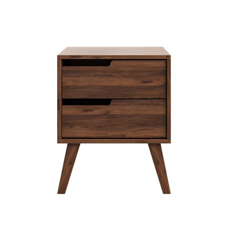 Stolik nocny NOREL z 2 szufladami – skandynawski, elegancki, funkcjonalny