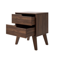 Stolik nocny NOREL z 2 szufladami – skandynawski, elegancki, funkcjonalny