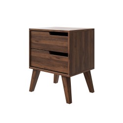 Stolik nocny NOREL z 2 szufladami – skandynawski, elegancki, funkcjonalny