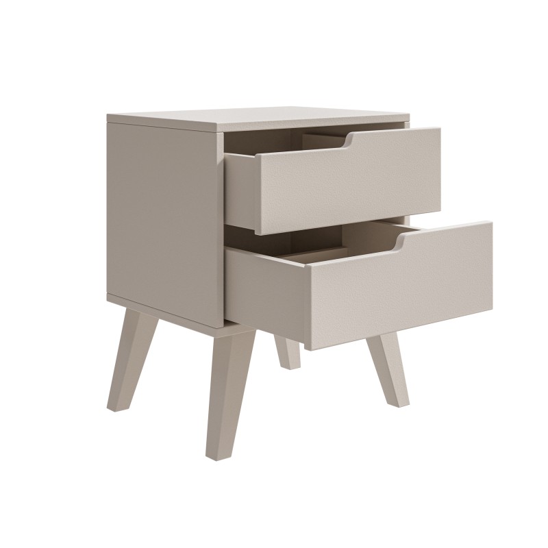 Stolik nocny NOREL z 2 szufladami – skandynawski, elegancki, funkcjonalny