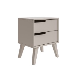 Stolik nocny NOREL z 2 szufladami – skandynawski, elegancki, funkcjonalny