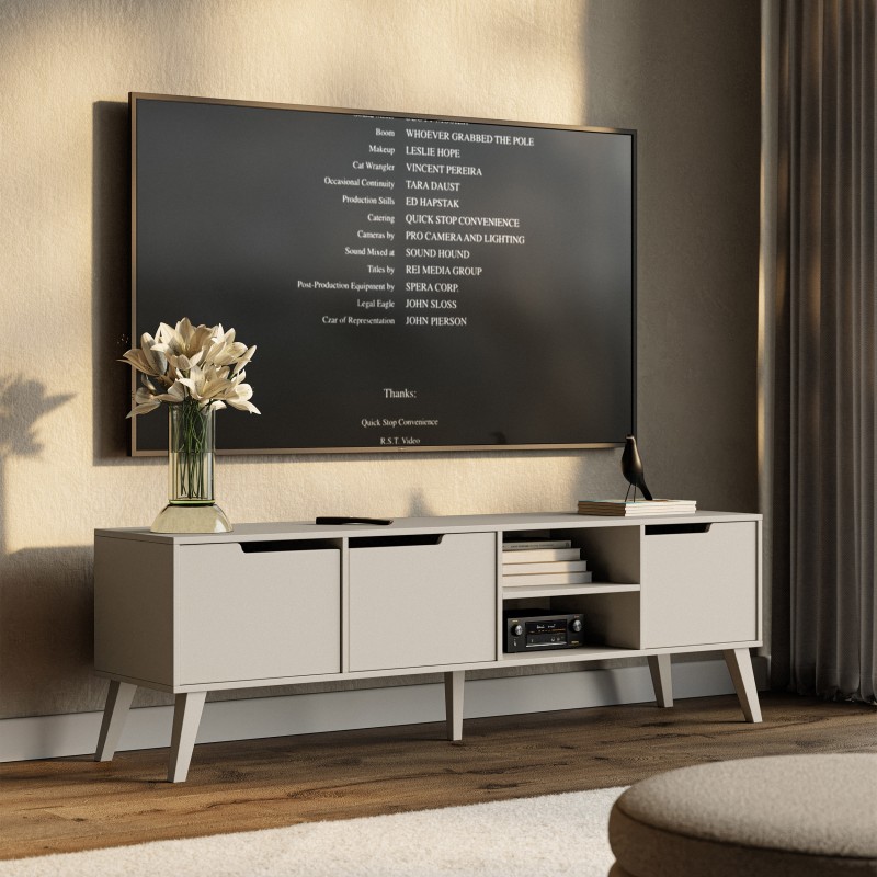 Szafka RTV NOREL 180 cm – nowoczesna, skandynawska, funkcjonalna