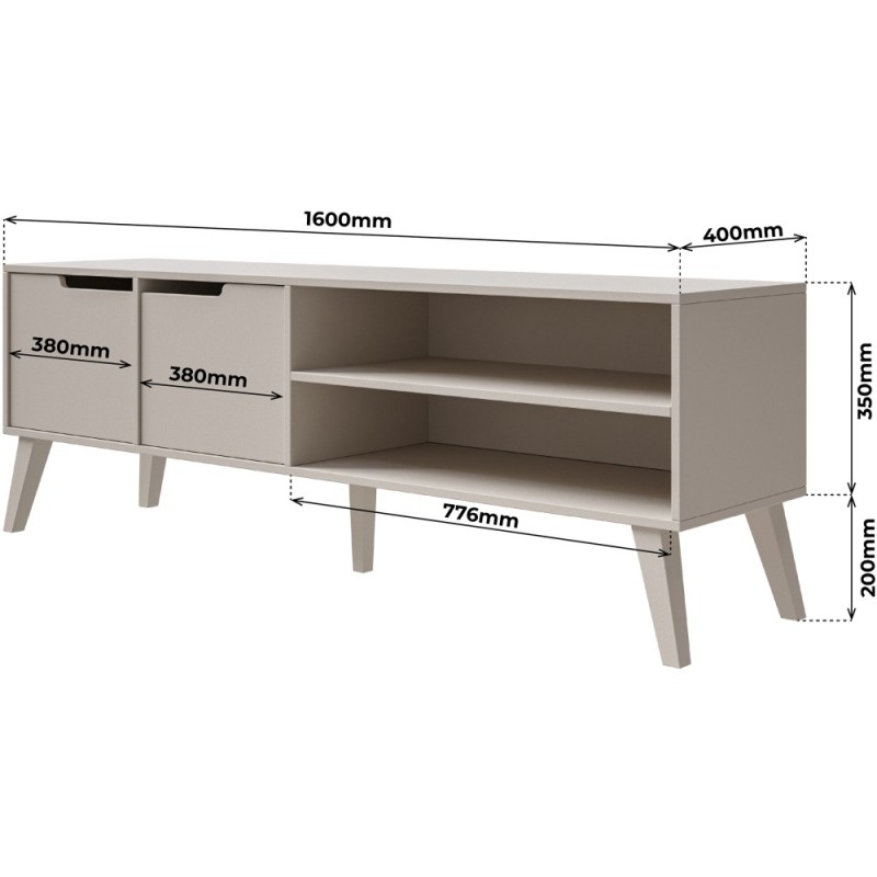 Szafka RTV NOREL 160 cm – skandynawska