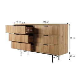 Komoda EVRON 6 szuflad – nowoczesna, elegancka i pojemna