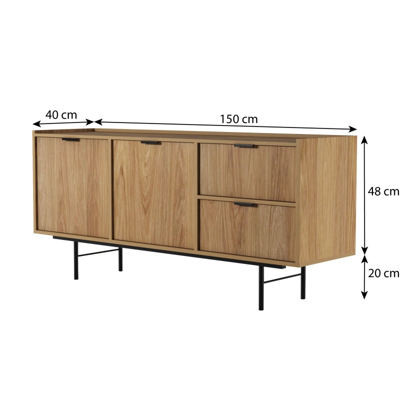 Komoda EVRON 2 szuflady i 2 drzwi – nowoczesna i elegancka