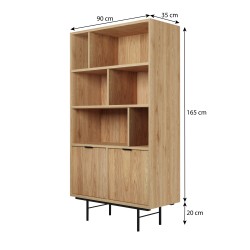 Regał EVRON 4 półki i 2 szafki – nowoczesny i funkcjonalny