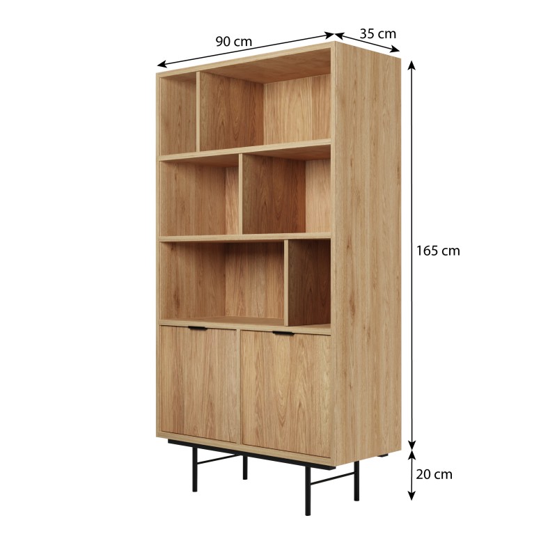 Regał EVRON 4 półki i 2 szafki – nowoczesny i funkcjonalny