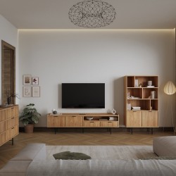 Regał EVRON 4 półki i 2 szafki – nowoczesny i funkcjonalny