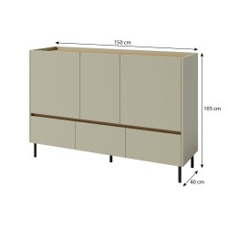 Komoda LICO 3 szuflady 3 drzwi – nowoczesna i funkcjonalna