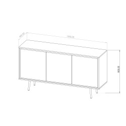 Komoda LORI 150 cm – nowoczesna komoda z 3 drzwiami