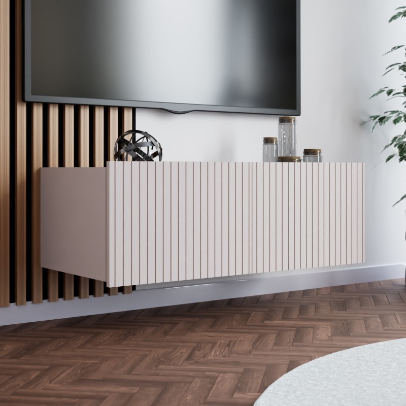 Szafka RTV KAVELL 100 cm – szafka z ryflowanym frontem