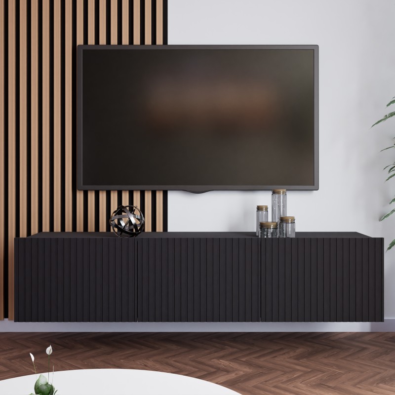 Szafka RTV KAVELL 150 cm – nowoczesna szafka z 3 drzwiami, wisząca/stojąca