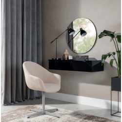 Konsola wisząca NIVARO – nowoczesna wisząca półka z 1 szufladą, biały lub czarny połysk