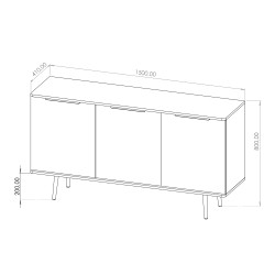 Komoda PARINI 150 cm – nowoczesna 3-drzwiowa komoda