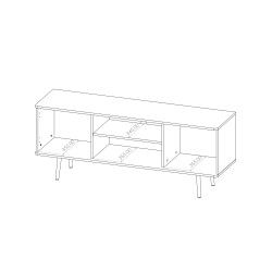 Szafka RTV PARINI – 2 drzwi, 1 półka, nowoczesny design | Czarny Grafit / Captains Deck