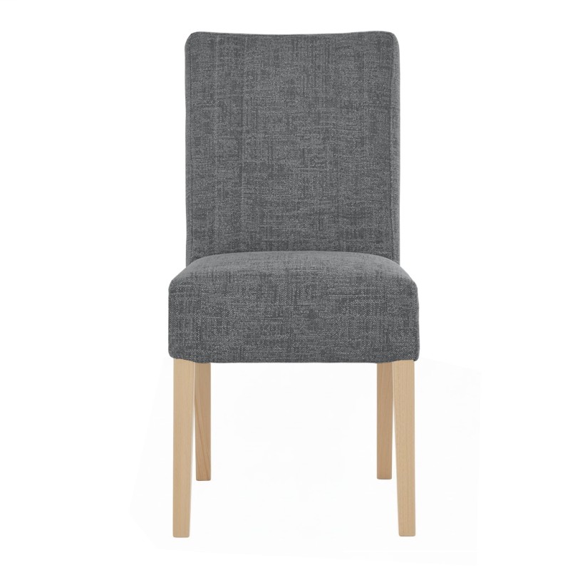 Krzesło tapicerowane FREYA – Bouclé RAVEN, nogi drewniane