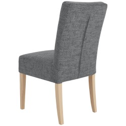 Krzesło tapicerowane FREYA – Bouclé RAVEN, nogi drewniane