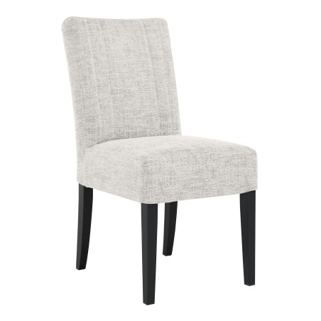 Krzesło tapicerowane FREYA – Bouclé RAVEN, nogi drewniane