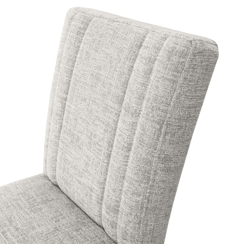 Krzesło tapicerowane FREYA – Bouclé RAVEN, nogi drewniane