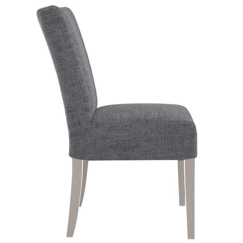 Krzesło tapicerowane FREYA – Bouclé RAVEN, nogi drewniane