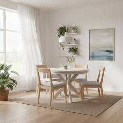 Krzesło tapicerowane MODEN – drewniane nogi, tkanina POLARIS